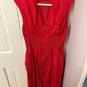 Anthropologie Vibrant Red Maxi Dress